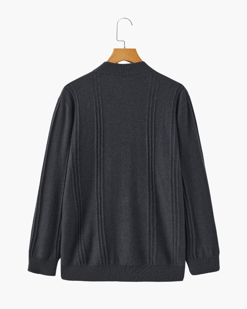 100% Cashmere Ribbed Half Zip